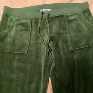 Juicy Couture velour cargo pants. Olive green